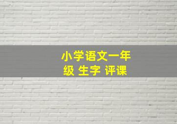 小学语文一年级 生字 评课